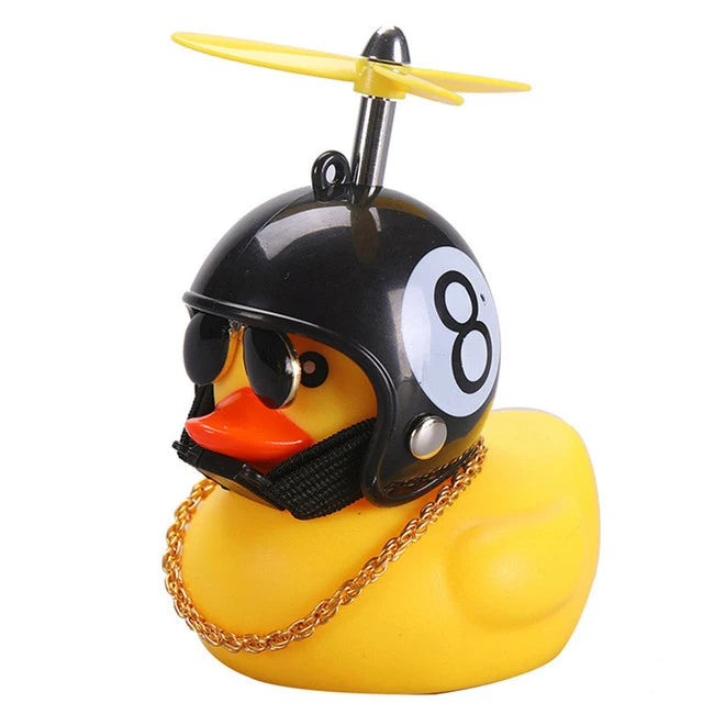 Car decoration rubber duck in helmet