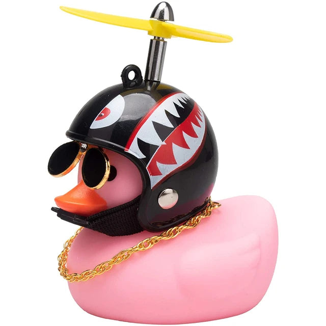 Car decoration rubber duck in helmet