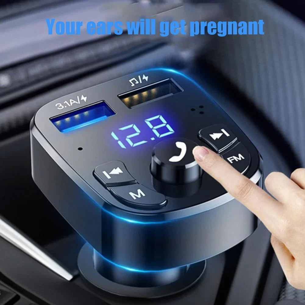 Transmitter Car Radio Modulator with USB Quick Charge