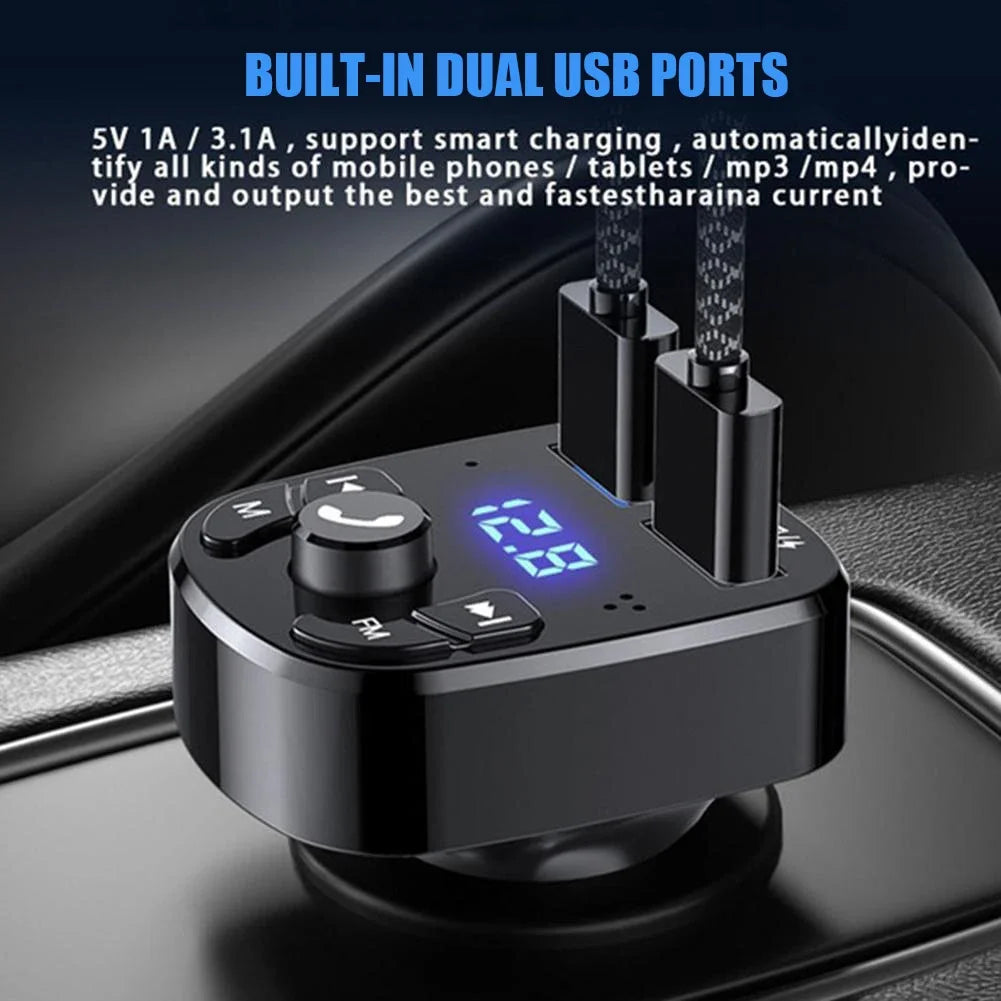 Transmitter Car Radio Modulator with USB Quick Charge