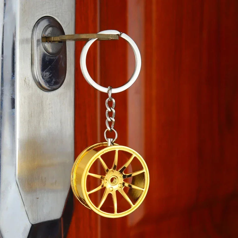 Metal Car Wheel Keychain