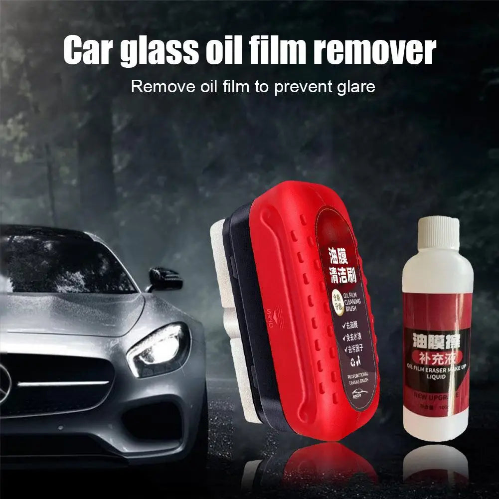 Car Glass Oil Film Remover & Cleaner Brush