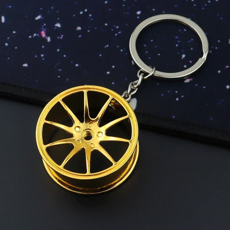 Metal Car Wheel Keychain