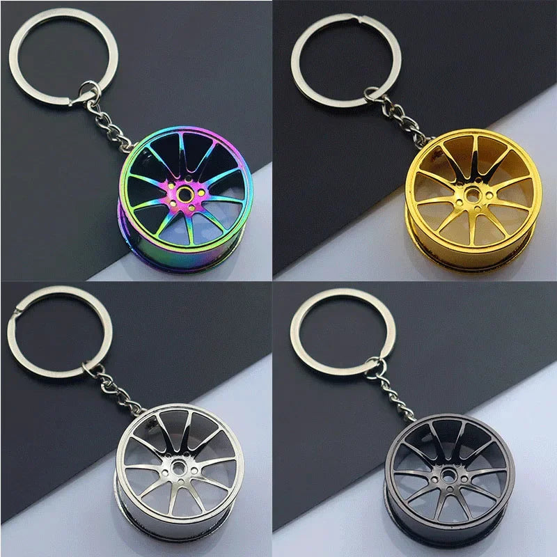 Metal Car Wheel Keychain