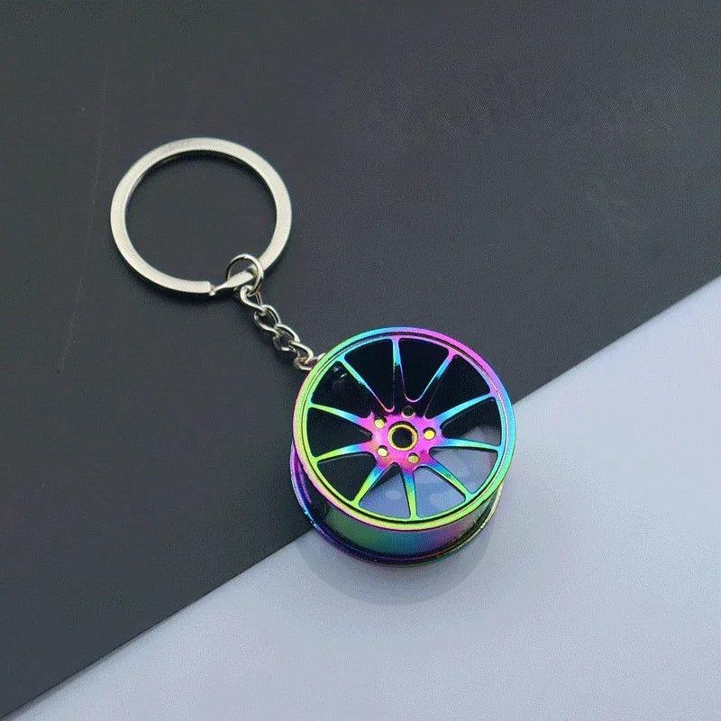 Metal Car Wheel Keychain