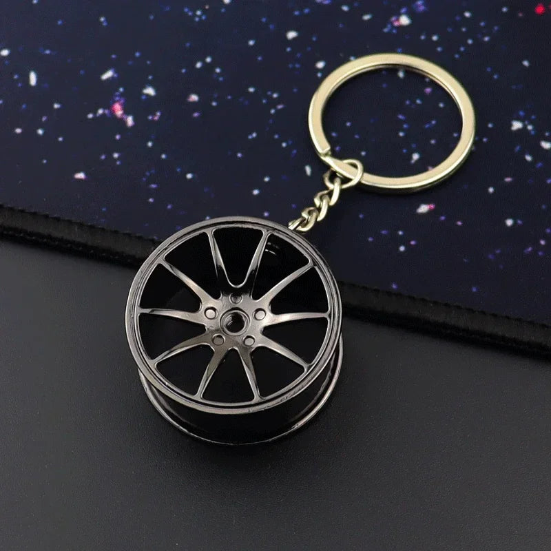 Metal Car Wheel Keychain