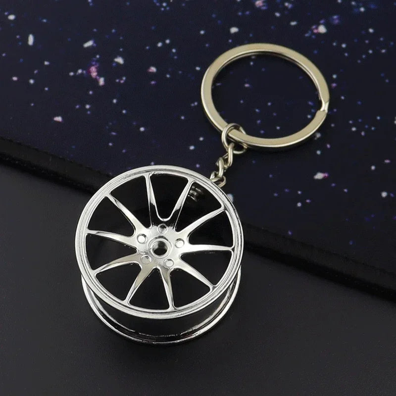 Metal Car Wheel Keychain